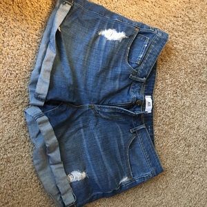 AOS distressed jean shorts
